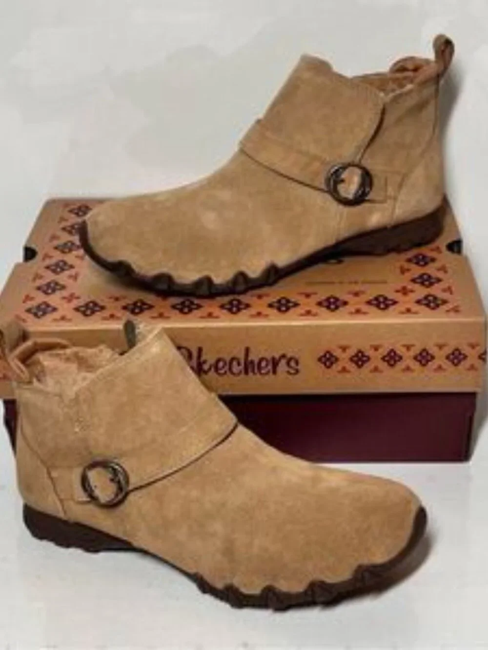 Skechers Class Bikers Lite Suede Ankle Boots